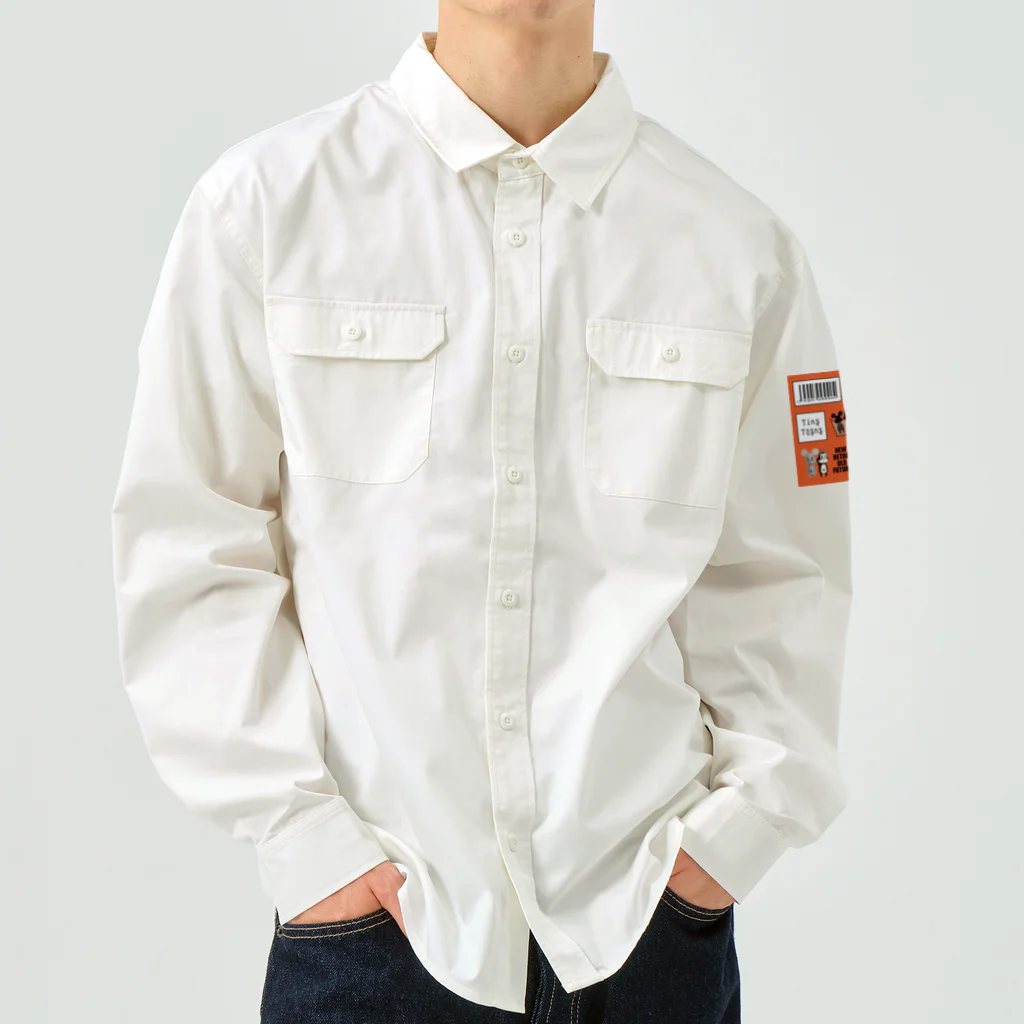 Tiny Toyny のTiny Toyny - COMIC 03 back print work-shirt Work Shirt