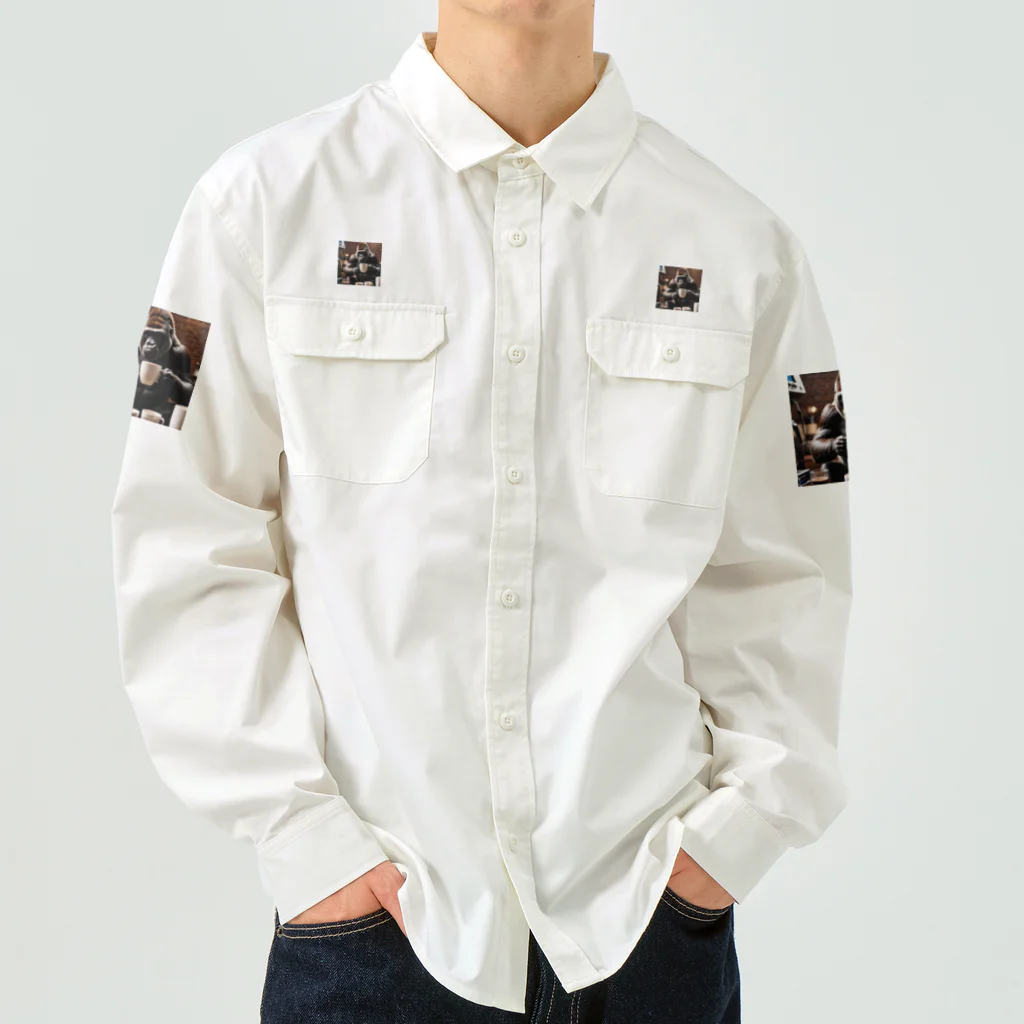 WildRiceのカフェゴリラ Work Shirt