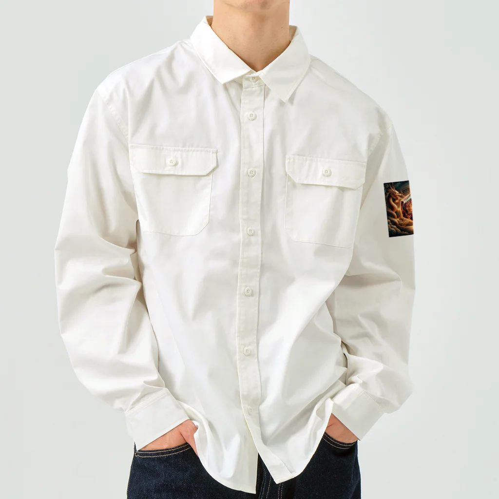 おしゃまんべの龍神が宿るパワーストーン Work Shirt