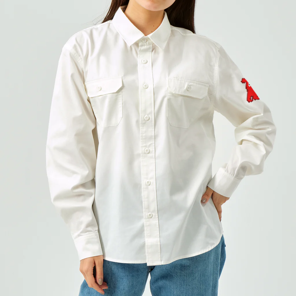 LalaHangeulのメンダコさんドットバージョン Work Shirt