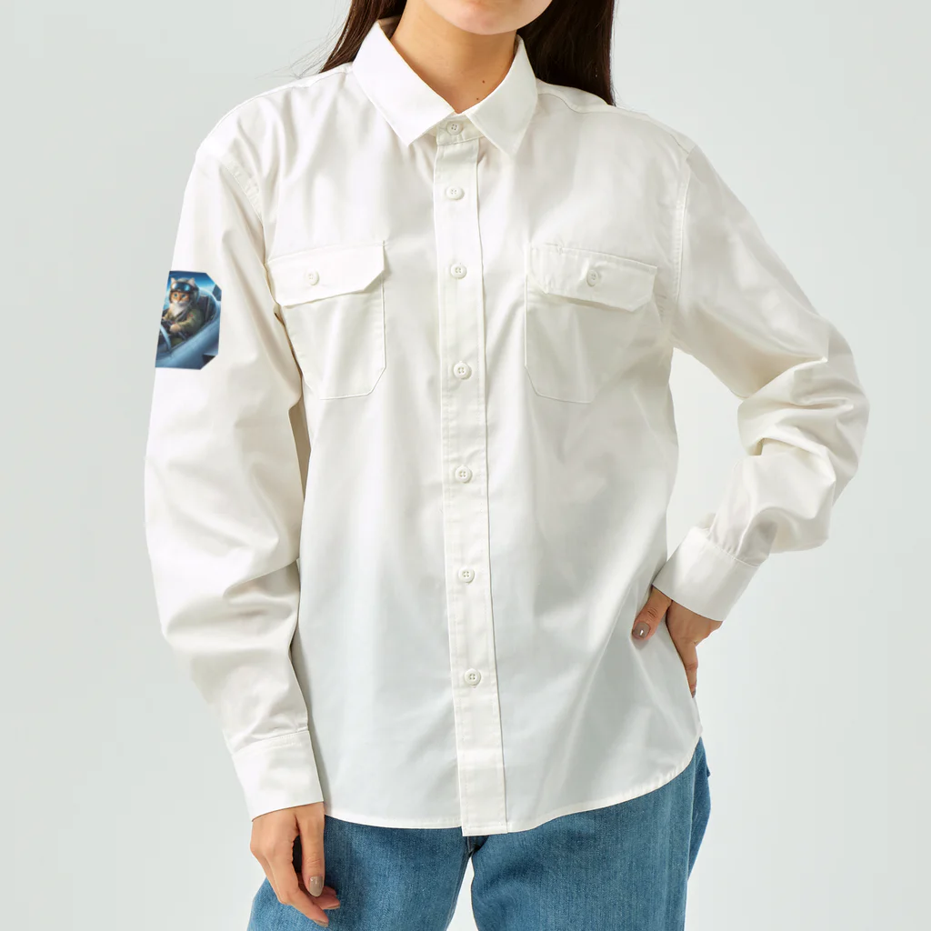 ニャーちゃんショップの永遠のネコ Work Shirt