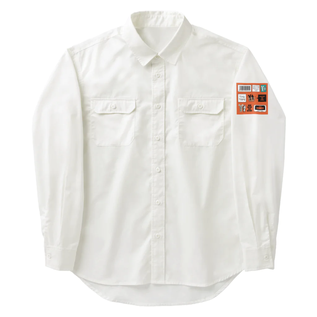 Tiny Toyny のTiny Toyny - COMIC 03 back print work-shirt Work Shirt