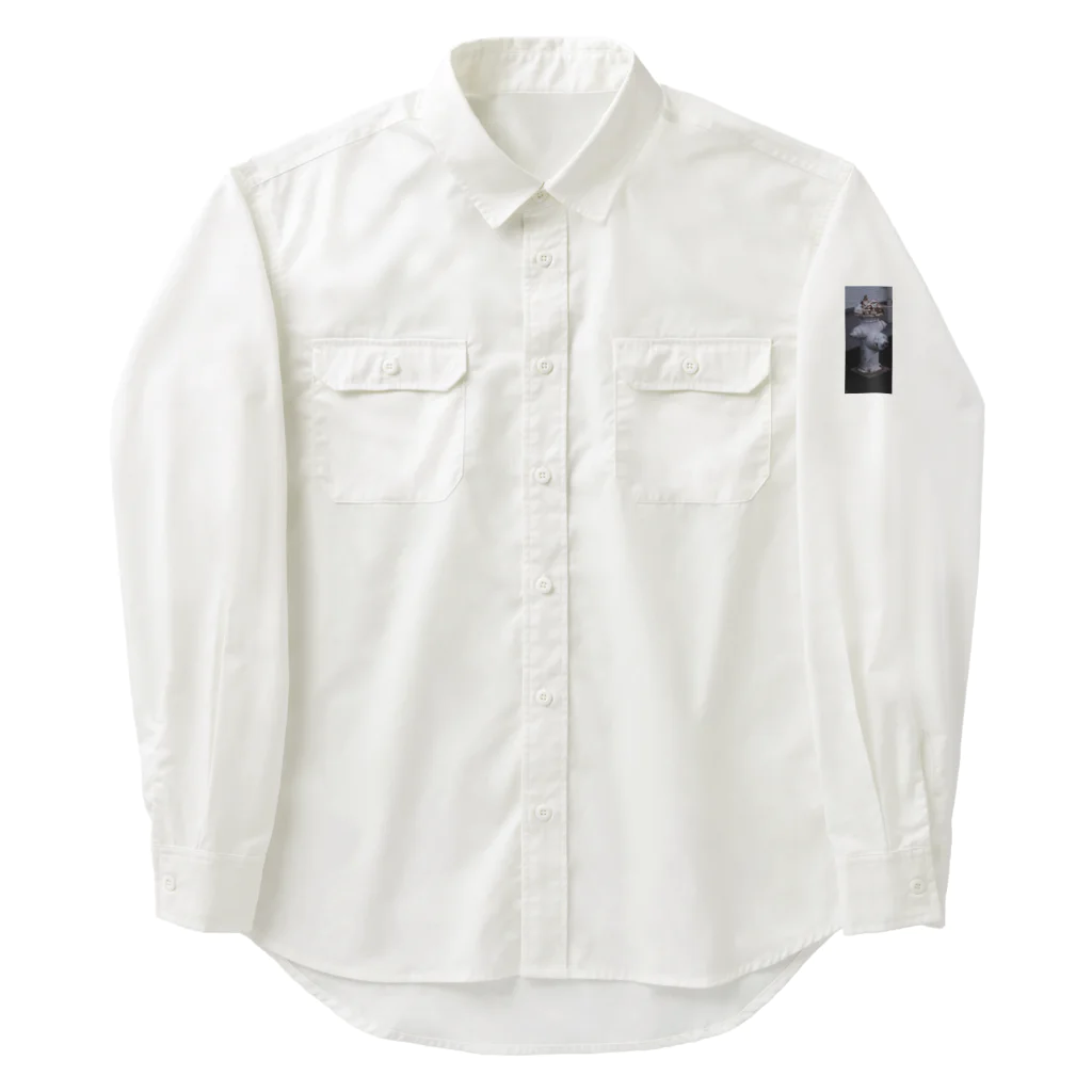 渡部の景色:鳥・木・山 Work Shirt