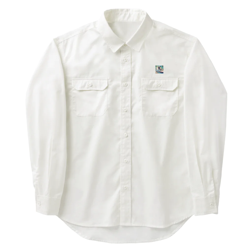 ChicCanvas Boutiqueの波乗り大好きフレンチブルドッグ Work Shirt