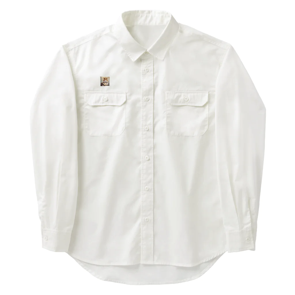 esmeralda64のブルーダイヤモンドの猫王 Work Shirt