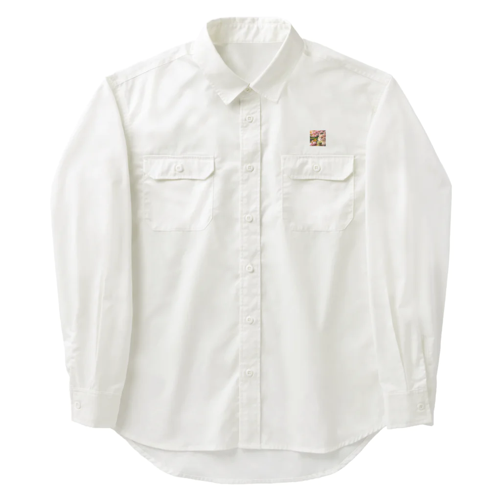 猫と紡ぐ物語の春の訪れを告げる桜満開 Work Shirt