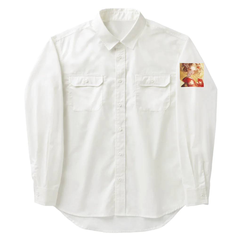 AQUAMETAVERSEの金の光に輝く赤い姫 Marsa 106 Work Shirt