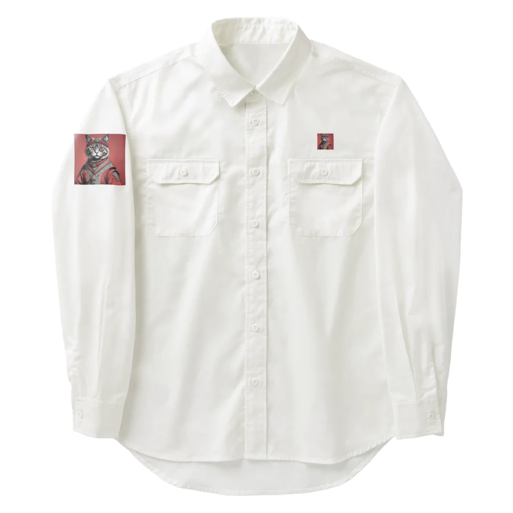 hogarakuの縄文猫 Work Shirt