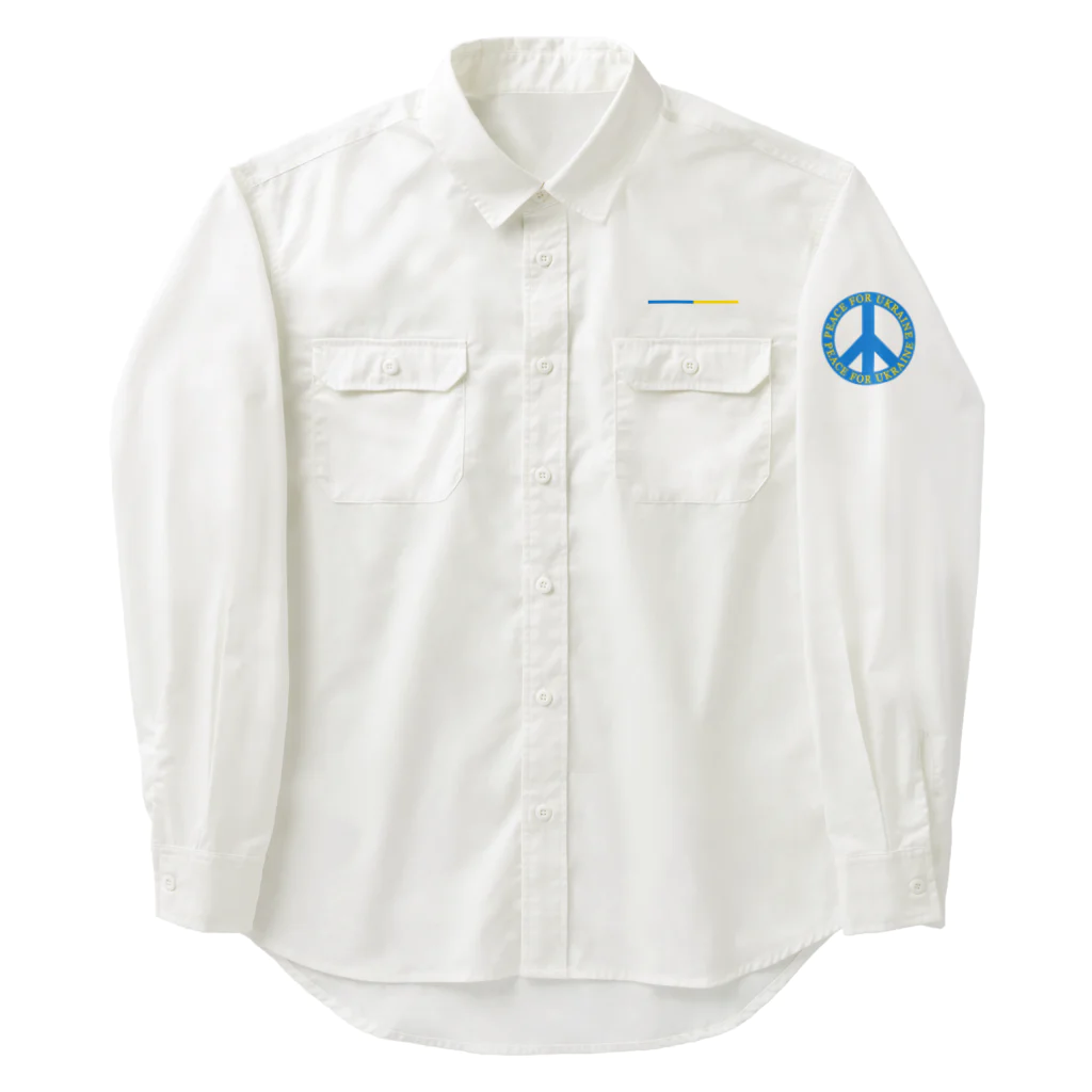 サトオのピースフォーウクライナ　ピースマーク(Peace symbol) Work Shirt