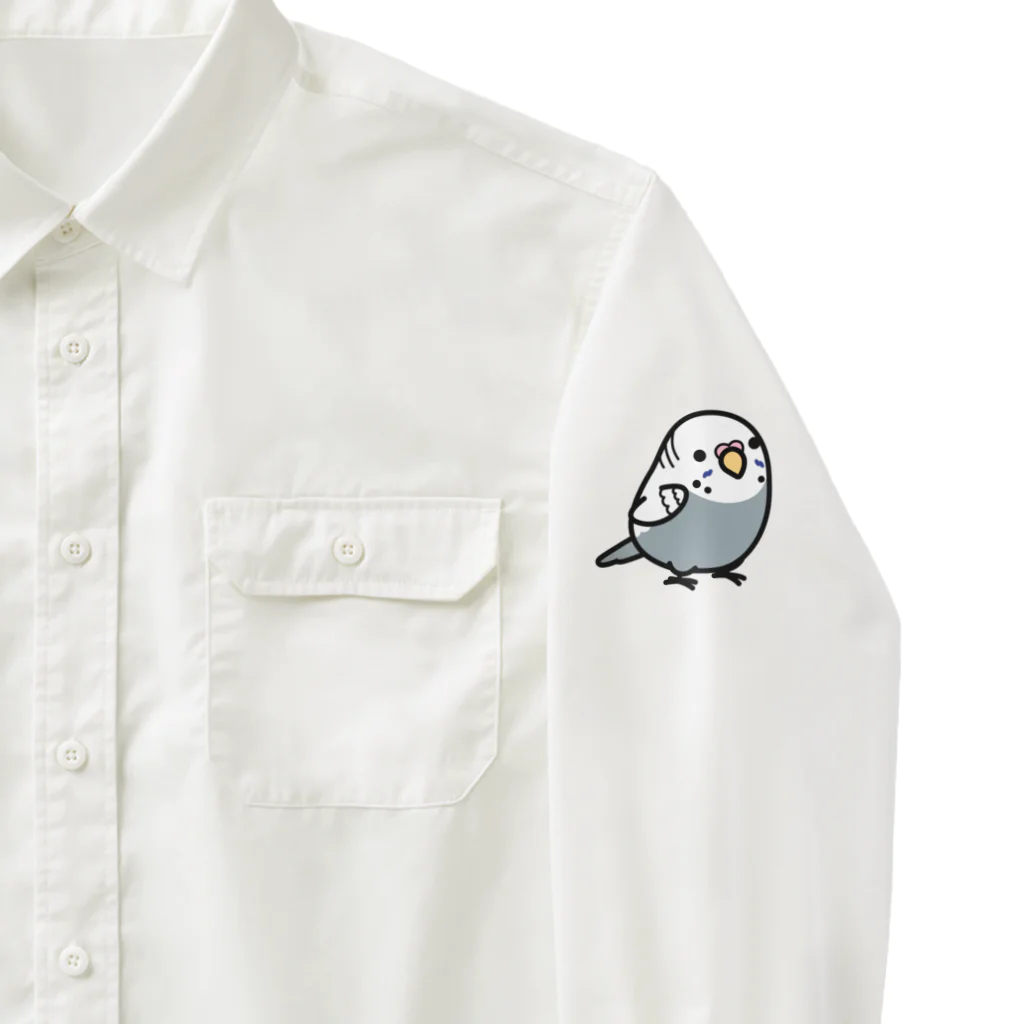 Cody the LovebirdのChubbyBird セキセイインコ　（両袖のみ） Work Shirt