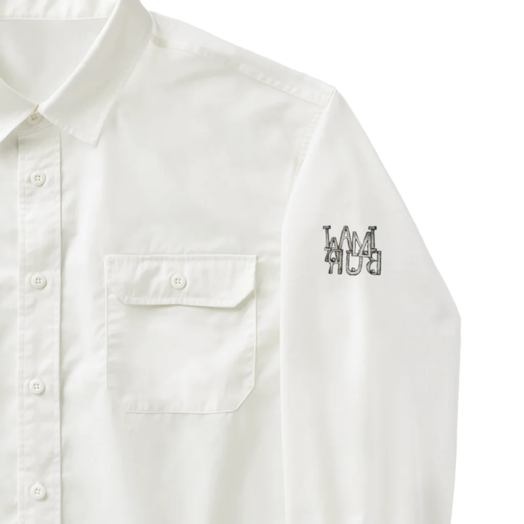 IMABURAIの煌めくミラー文字 Work Shirt