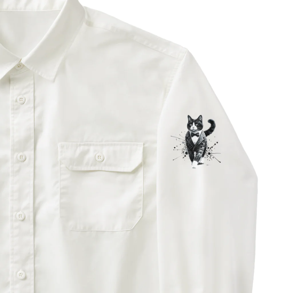 Cat Freakのタキシードキャット Work Shirt