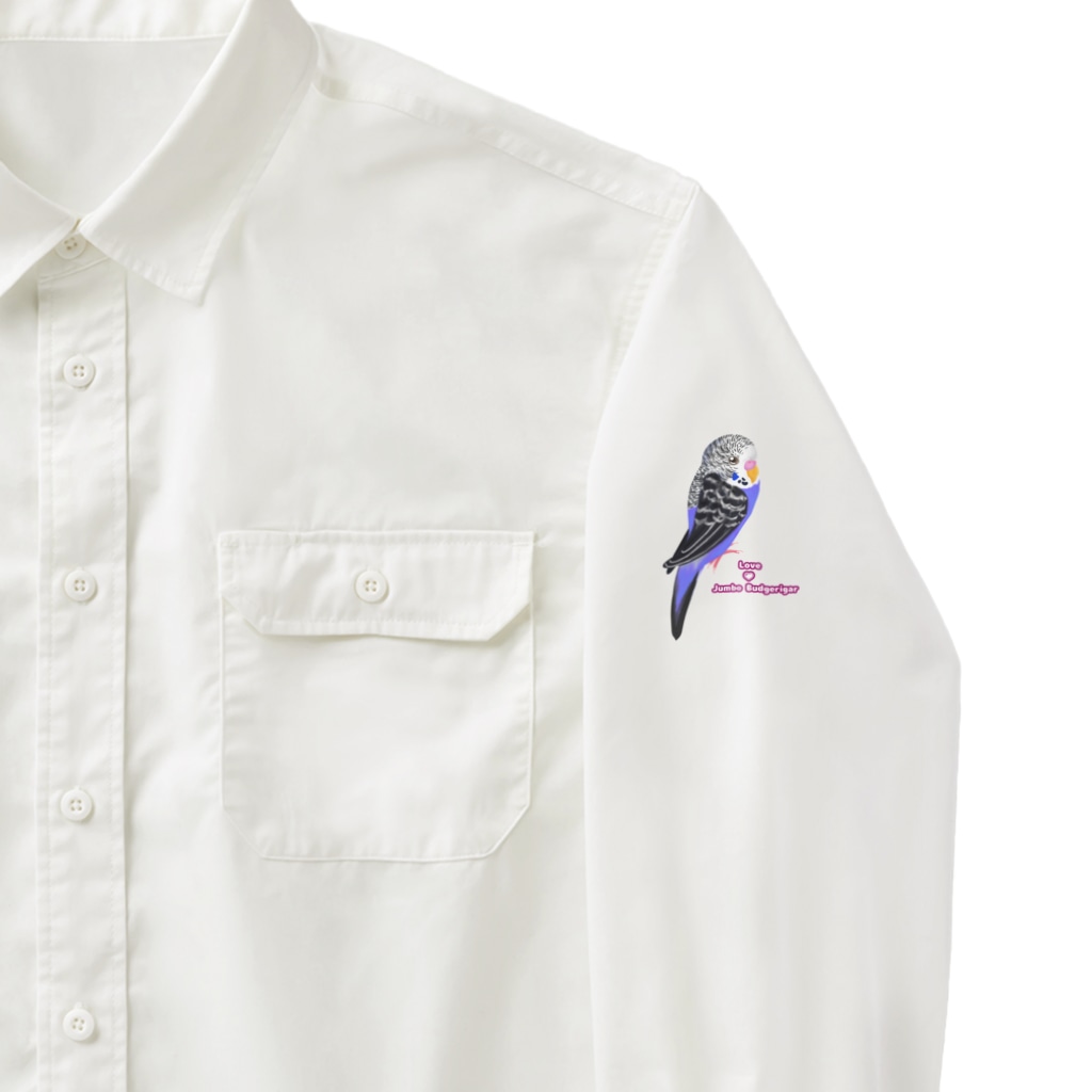 Lily bird（リリーバード）のジャンボセキセイインコ ロゴ入り② Work Shirt