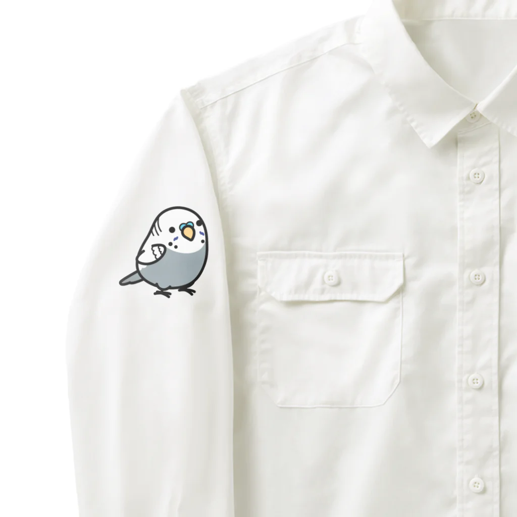 Cody the LovebirdのChubbyBird セキセイインコ　（両袖のみ） Work Shirt