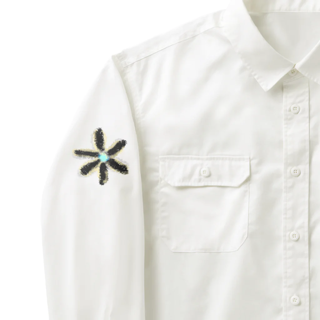 HDIR gathering love のFLOWER work shirt ( WHITE ) / UNISEX Work Shirt