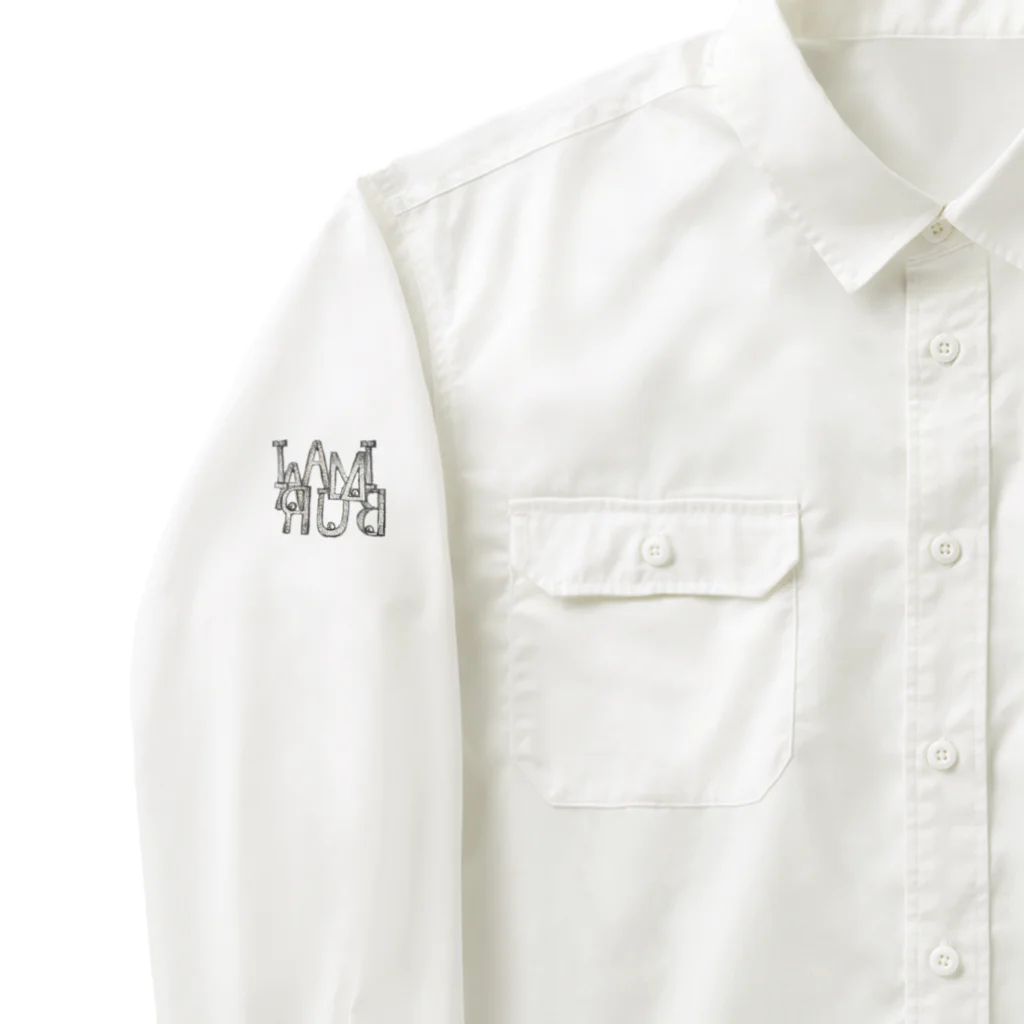 IMABURAIの煌めくミラー文字 Work Shirt