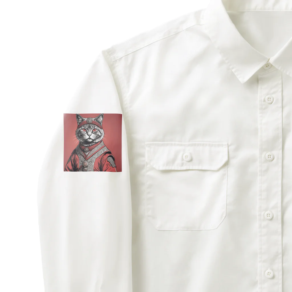 hogarakuの縄文猫 Work Shirt