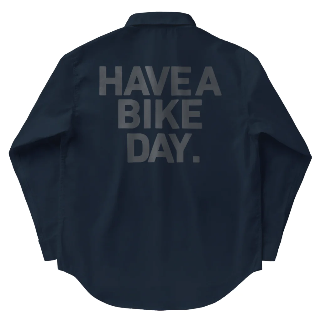 HAVE A BIKE DAY. ＠ SUZURIのHABDワークシャツ(Dark navy) ワークシャツ