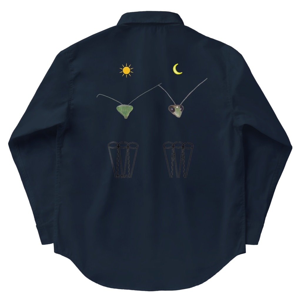 L_arctoaのカマキリの昼と夜の複眼（絵文字、背景透過ver） Work Shirt