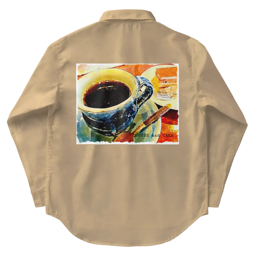 kazeou（風王）のCOFFEE and CAKE(アプリ加工) Work Shirt