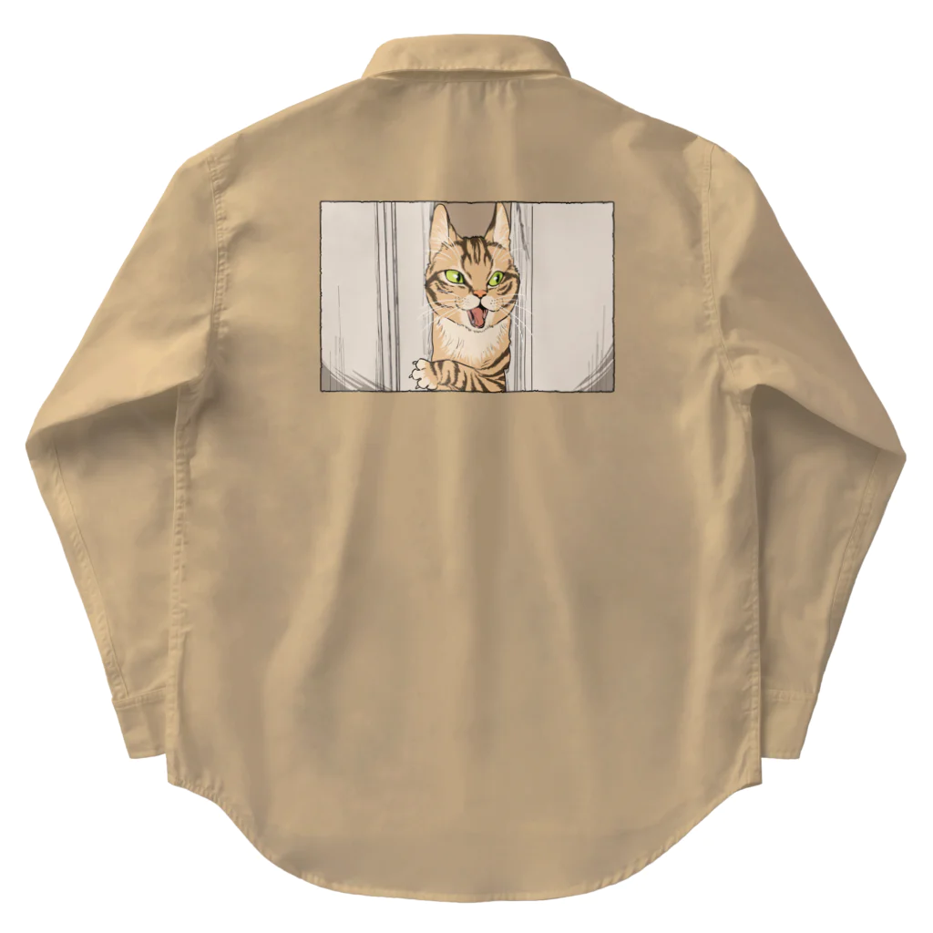 あふぐろ屋の映画のワンシーンのような猫 Work Shirt