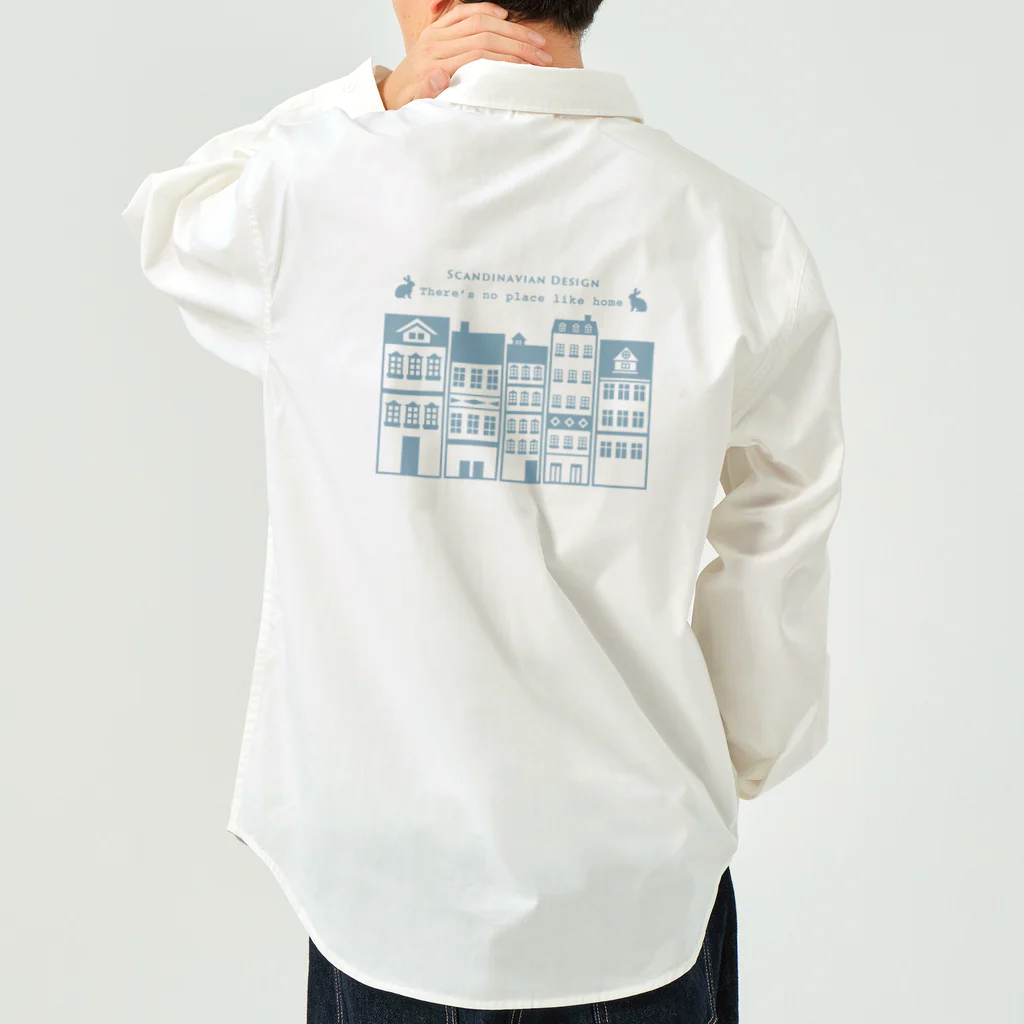 Wonder Bird Forestの北欧の街並み Work Shirt