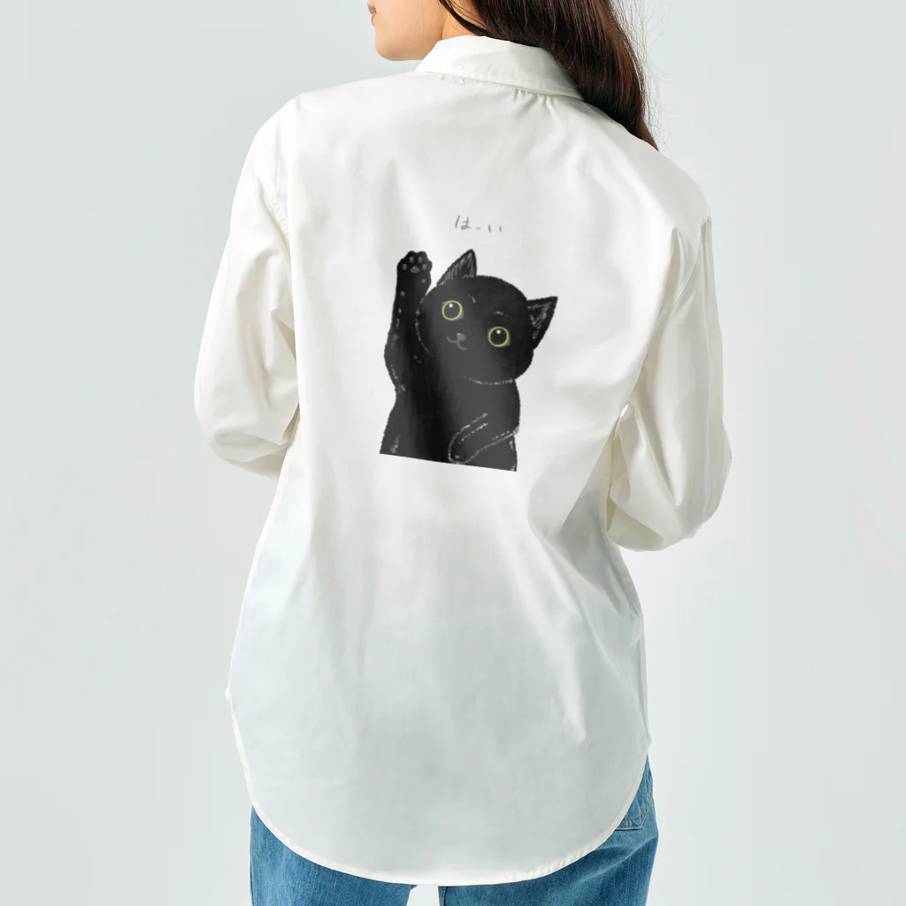 kiramekito_nekoのお返事する黒猫 Work Shirt