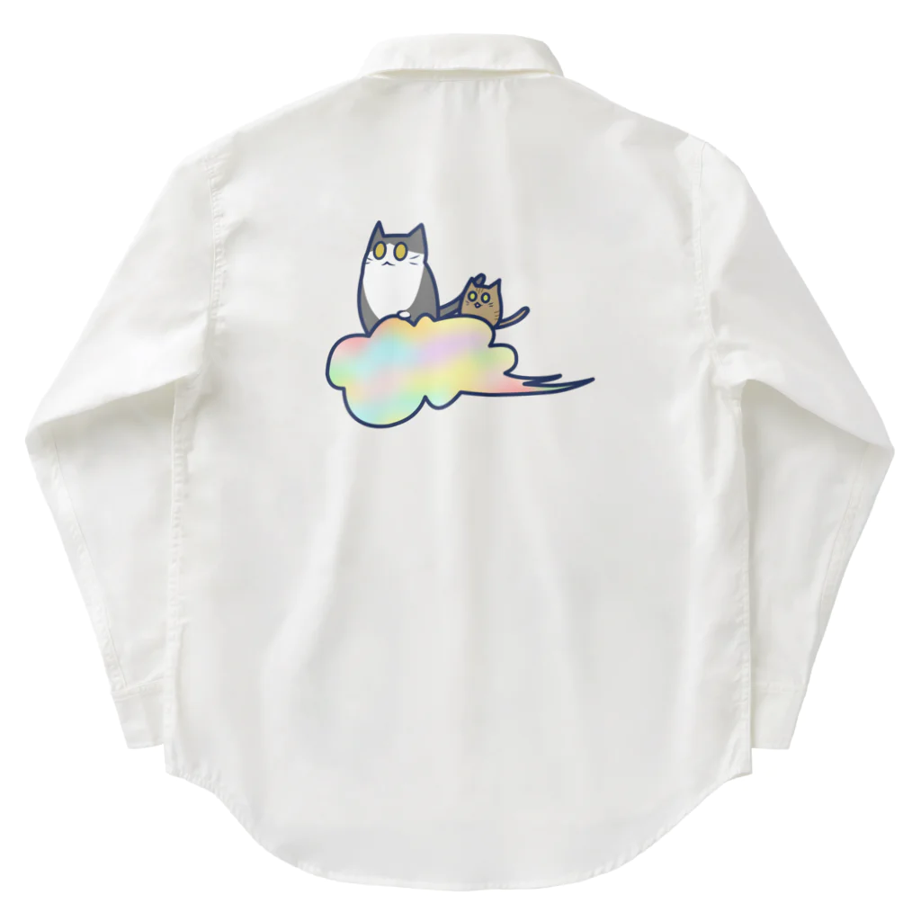cosmicatiromの五色の雲と二匹の猫 Work Shirt