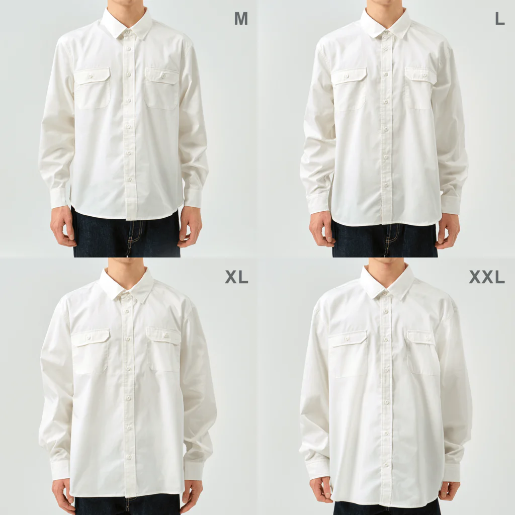 Ａ’ｚｗｏｒｋＳの丸に合わせ三つ髑髏 白（オリジナル家紋シリーズ） ワークシャツ