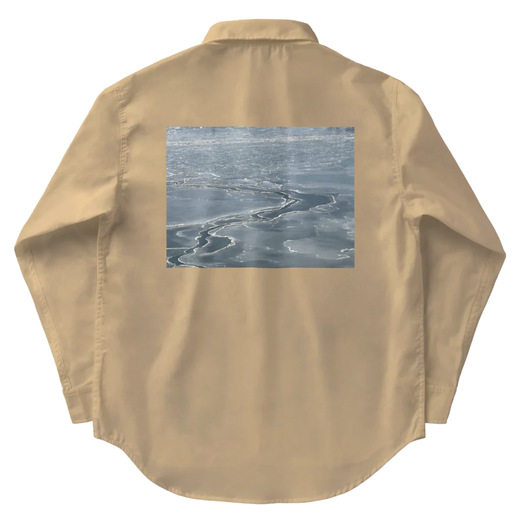 空屋　sorayakusakaの202102101059001　凍った川面 ワークシャツ