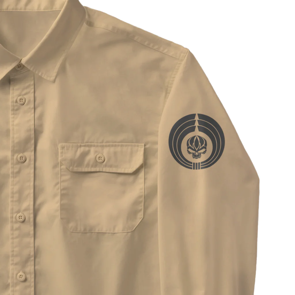 Ａ’ｚｗｏｒｋＳの熨斗輪に髑髏 薄墨（オリジナル家紋シリーズ） Work Shirt