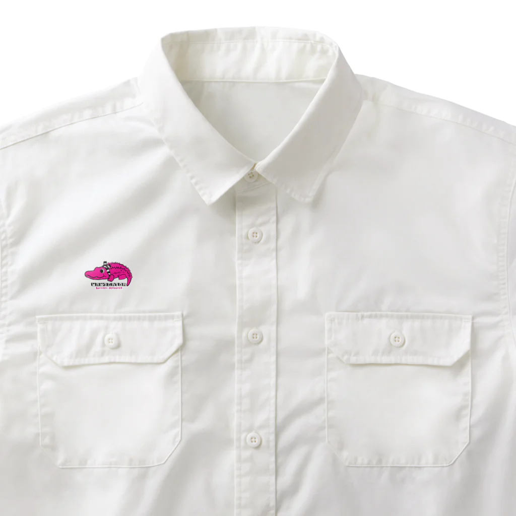 loveclonesのワニくん ピンク 0624 WANIGATOR ロゴ Work Shirt