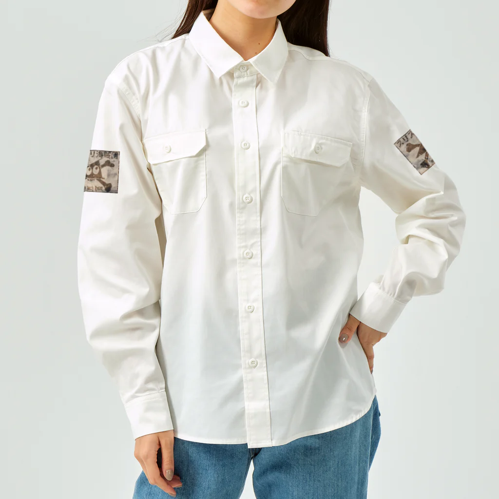 Ａ’ｚｗｏｒｋＳのスリスリ海賊団　海賊旗　ジョリジョリロジャー　布テクスチャ Work Shirt