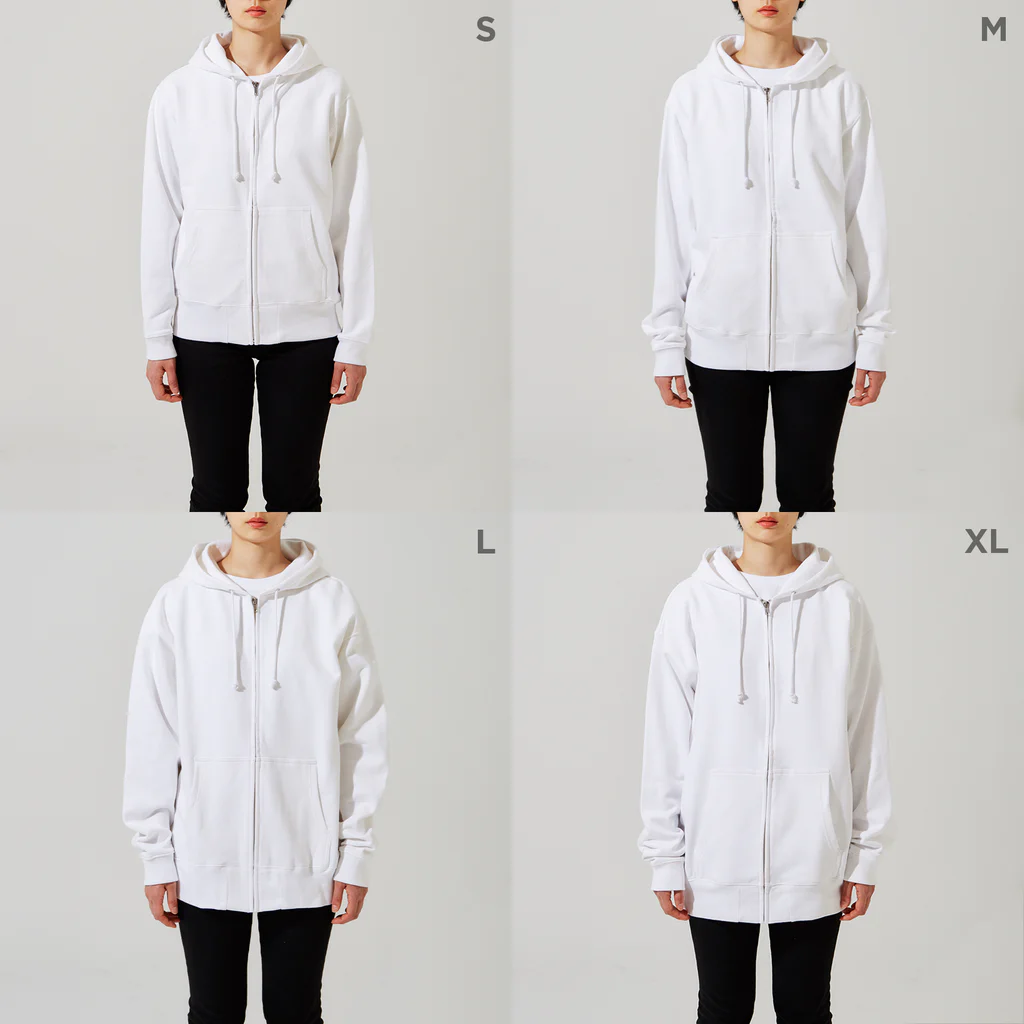 mogetaroの青い車とトラック Zip Hoodie :model wear (woman)