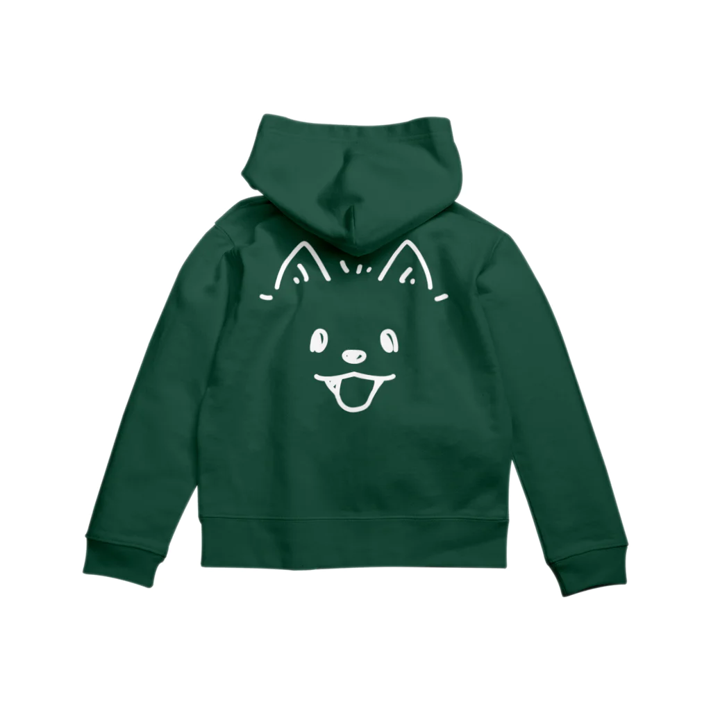 キッズサイズ　わんぱくぽめる堂のキッズサイズ　バックプリント　POMEぶ EX 近すぎるポメラニアン02 Zip Hoodie