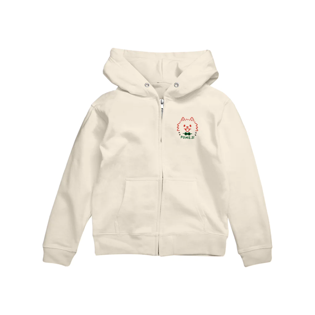 キッズサイズ　わんぱくぽめる堂のキッズサイズ　POMEぶ Cスイカ Zip Hoodie