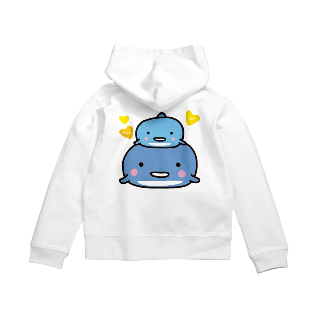 まみおデザインの親子イルカ Zip Hoodie