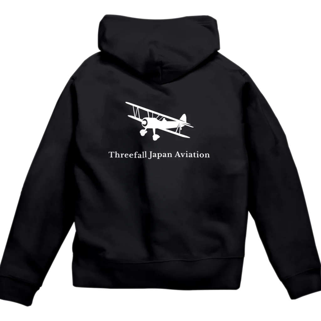 Threefall Japan Aviationの背面ロゴ！【Threefall Japan Aviation 】公式ロゴグッズ ジップパーカー