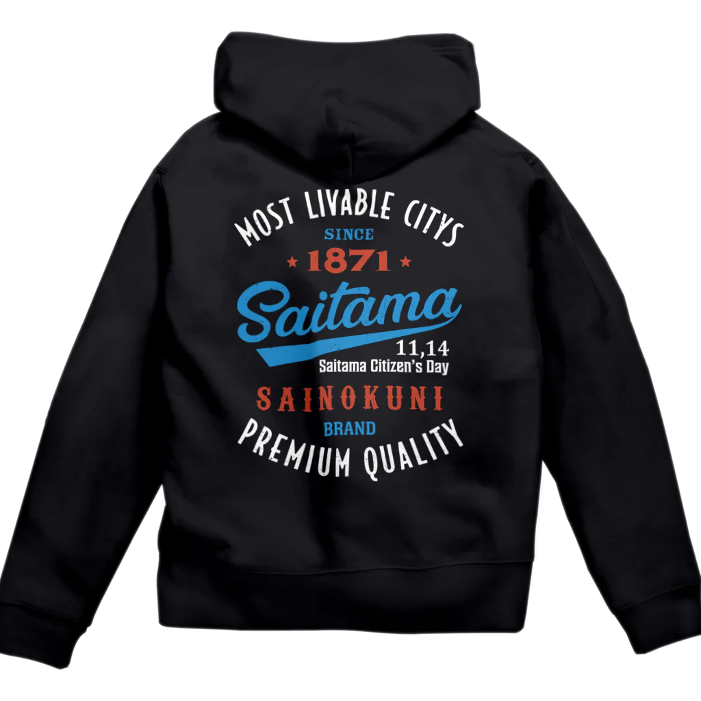 kg_shopの[★バック] Saitama -Vintage- (濃色Tシャツ専用) Zip Hoodie