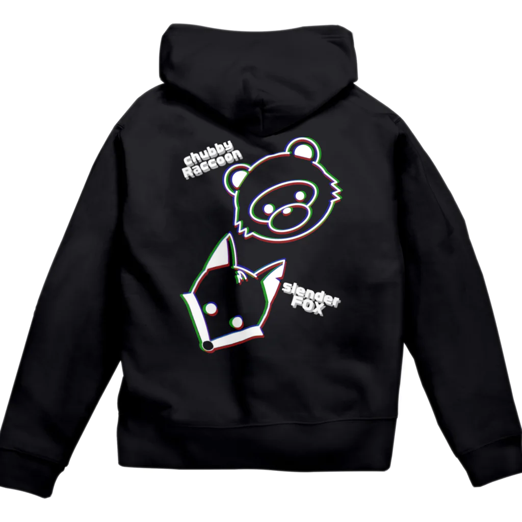 SFCRのたぬきつね 白字 Zip Hoodie