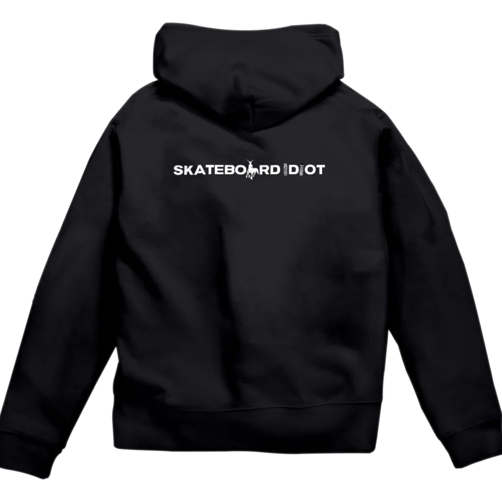 Sk8ersLoungeのSkateboard Idiot Whitelogo ジップパーカー