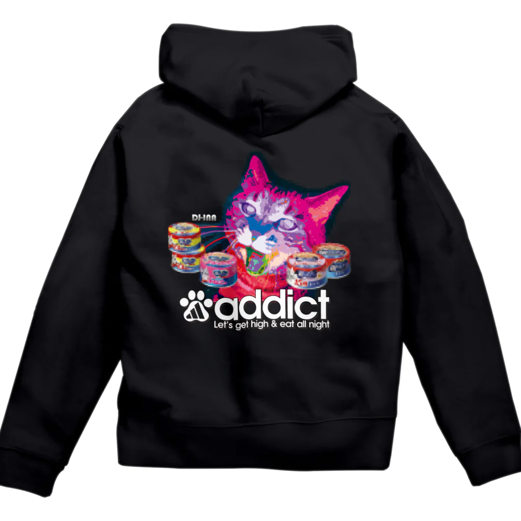 InaDesignのサイバー猫 Zip Hoodie