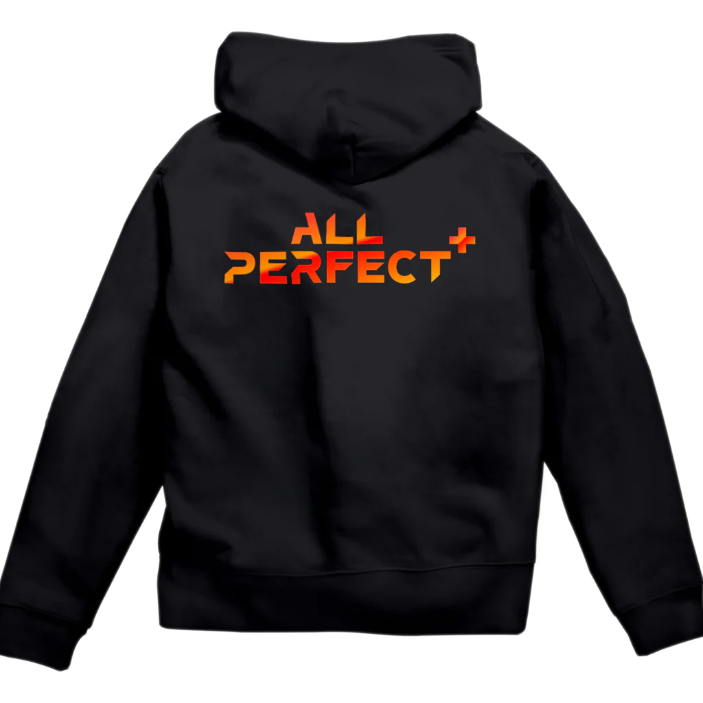 ぷてねぽ工房の ALLPERFECT+LOGO_BLACK(縁なし) Zip Hoodie