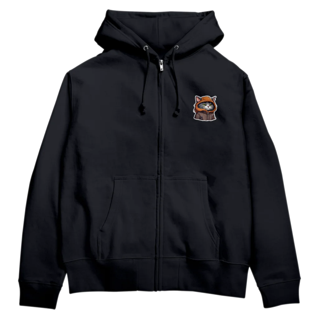 morohey_shopの モチ【TEAM キャット フード】ステッカー80×80、パーカー各種 Zip Hoodie