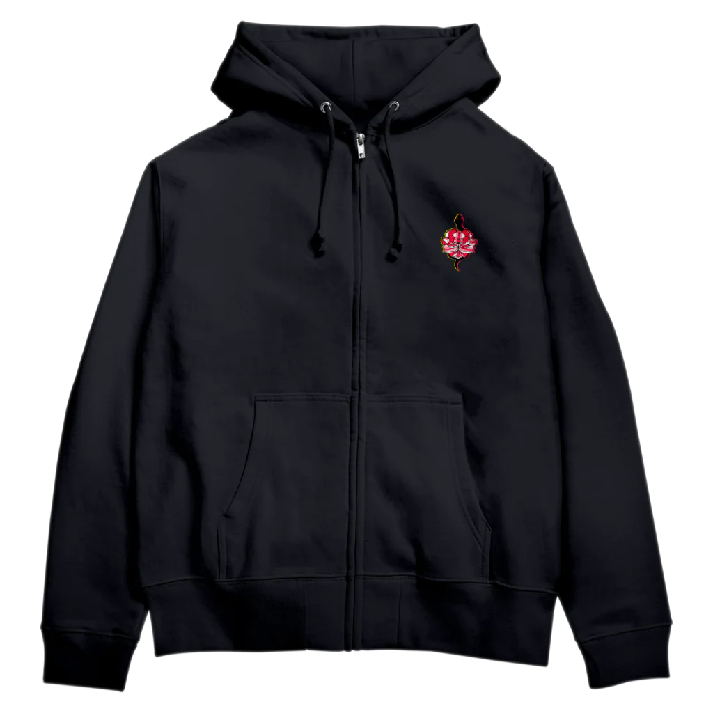 鳥の巣の蛇と牡丹 Zip Hoodie