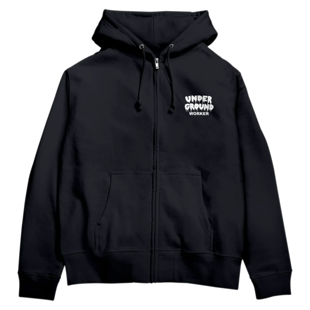 地下労働者GOODSストアのunderground workerジップパーカー Zip Hoodie