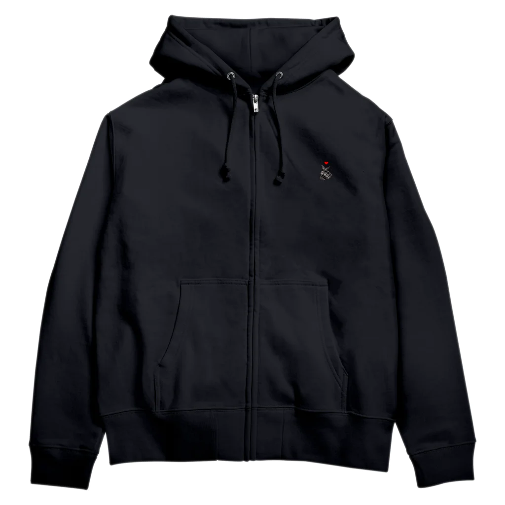 HIROPIROのガイコツのキュン Zip Hoodie