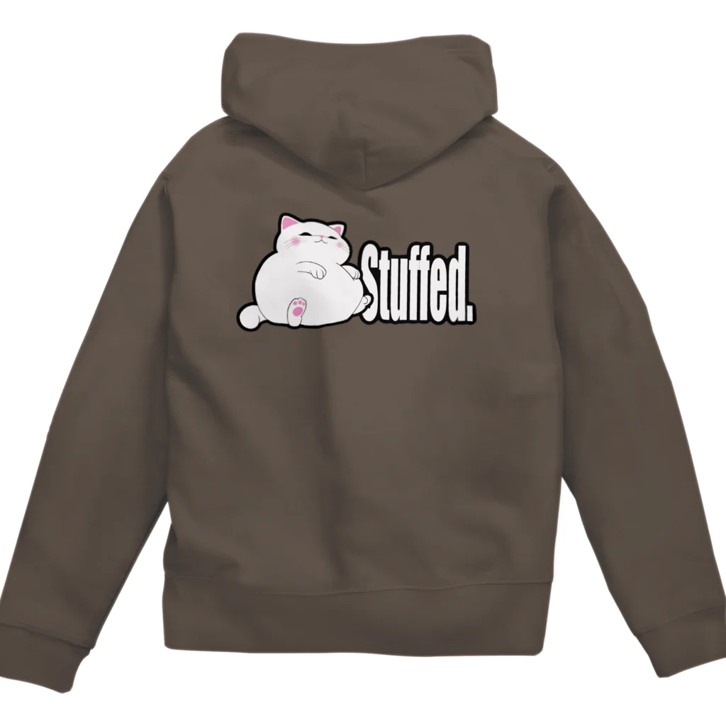 TMJ worksのぐうたら白猫。stuffed. ジップパーカー