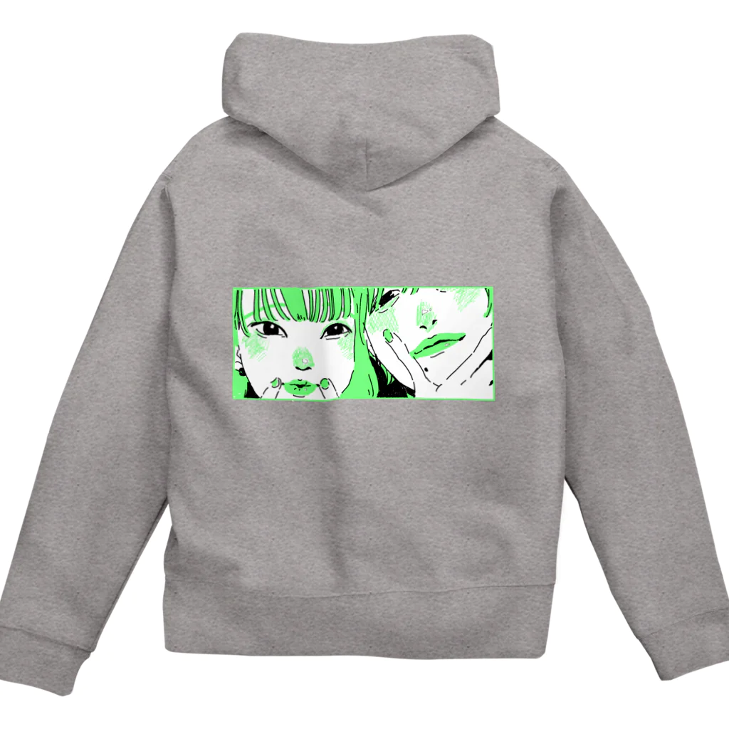 しんぐうのライトグリーン_しんぐver Zip Hoodie