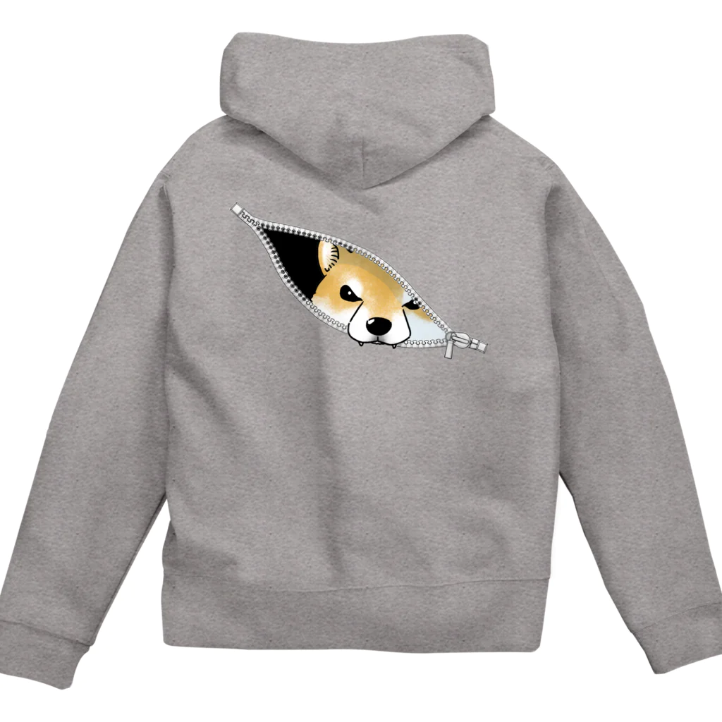 真希ナルセ（マキナル）のジッパーからのぞく柴犬（赤柴） Zip Hoodie